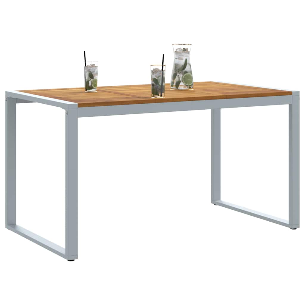 vidaXL Garden Table Grey 140 x 80 x 75 cm Solid Acacia Wood - 26329