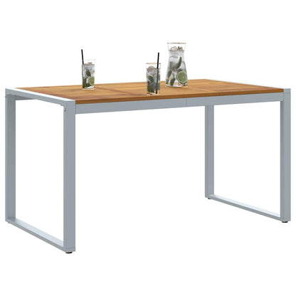 vidaXL Garden Table Grey 140 x 80 x 75 cm Solid Acacia Wood - 26329