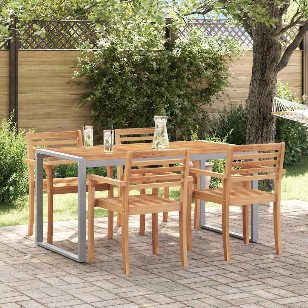 vidaXL Garden Table Grey 160 x 80 x 75 cm Solid Acacia Wood - 26330