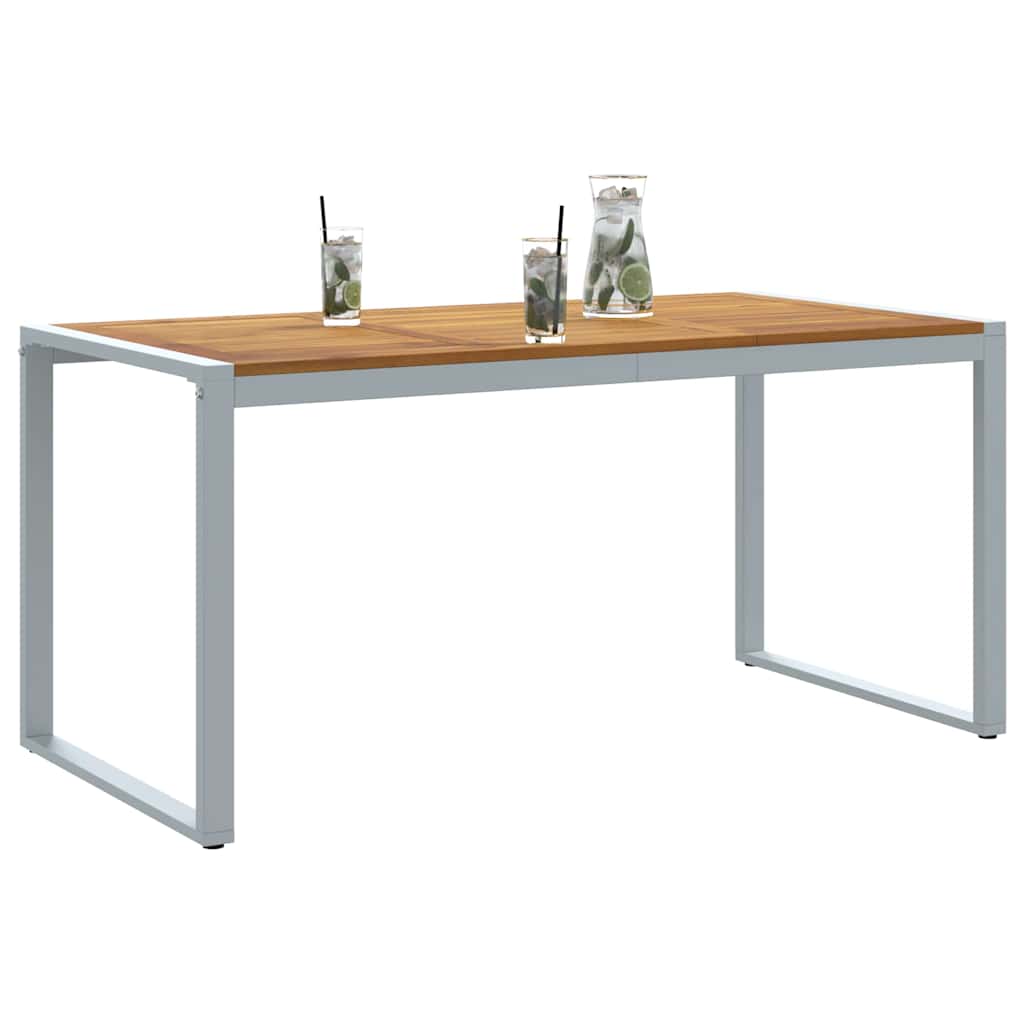 vidaXL Garden Table Grey 160 x 80 x 75 cm Solid Acacia Wood - 26330