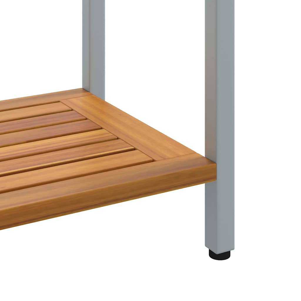 vidaXL Outdoor Table with Storage Natural and Grey 80 x 35 x 75 cm - Brown