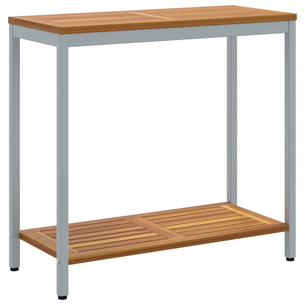 vidaXL Outdoor Table with Storage Natural and Grey 80 x 35 x 75 cm - Brown