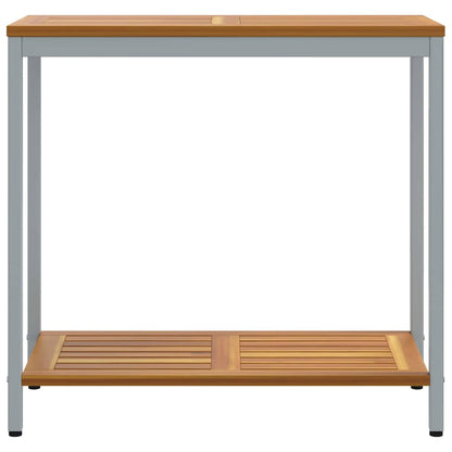 vidaXL Outdoor Table with Storage Natural and Grey 80 x 35 x 75 cm - Brown