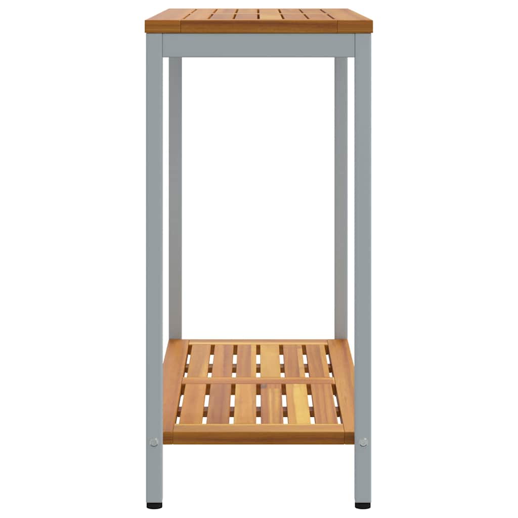 vidaXL Outdoor Table with Storage Natural and Grey 80 x 35 x 75 cm - Brown