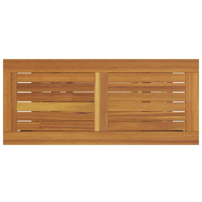 vidaXL Outdoor Table with Storage Natural and Grey 80 x 35 x 75 cm - Brown