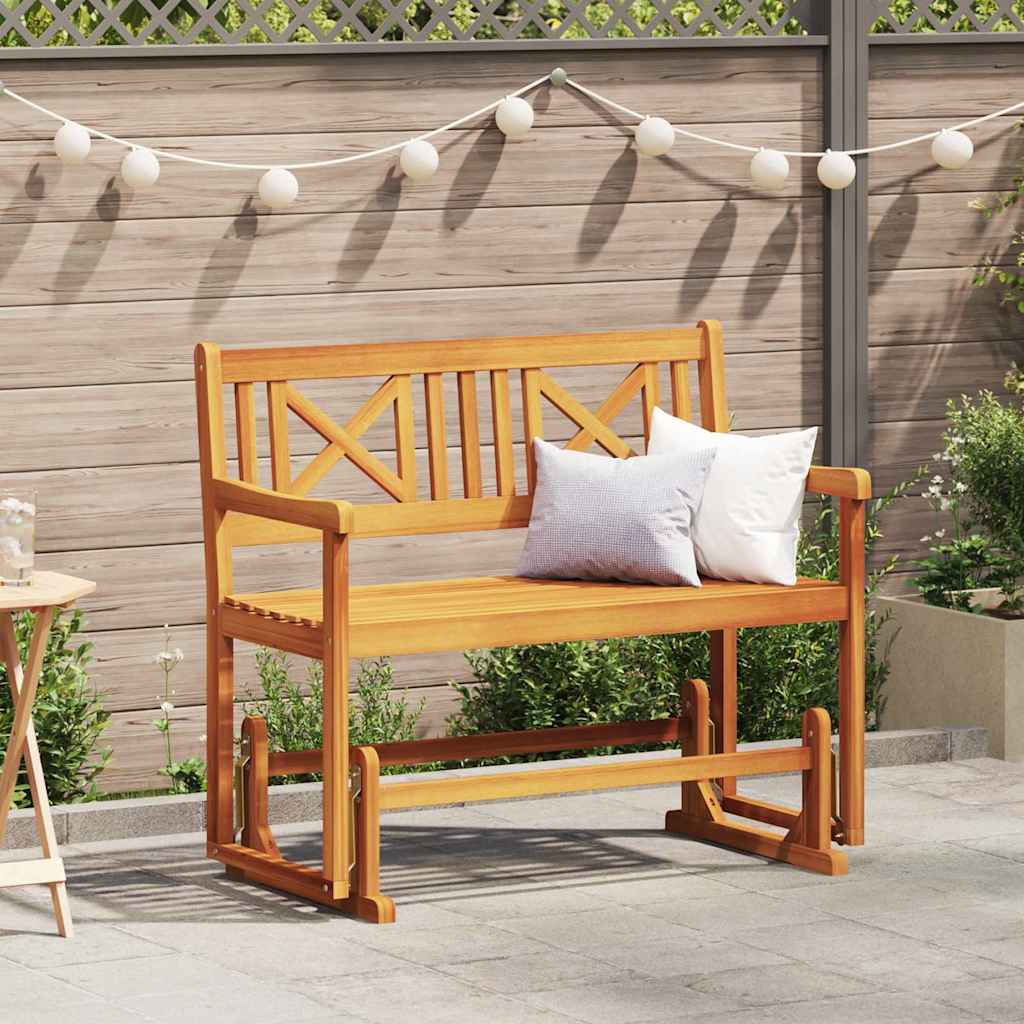 vidaXL Garden Glider Bench Natural 110 x 59 x 97 cm Solid Acacia Wood - Brown