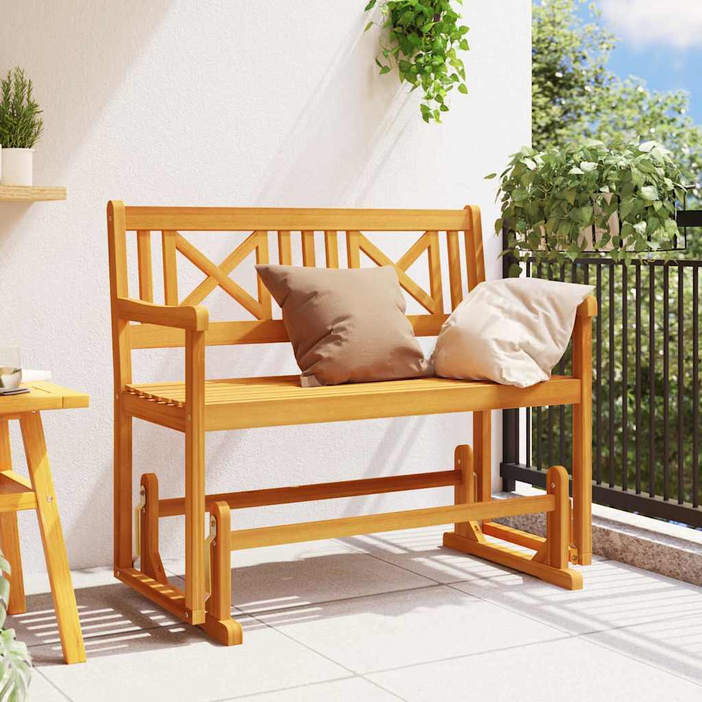 vidaXL Garden Glider Bench Natural 110 x 59 x 97 cm Solid Acacia Wood - Brown