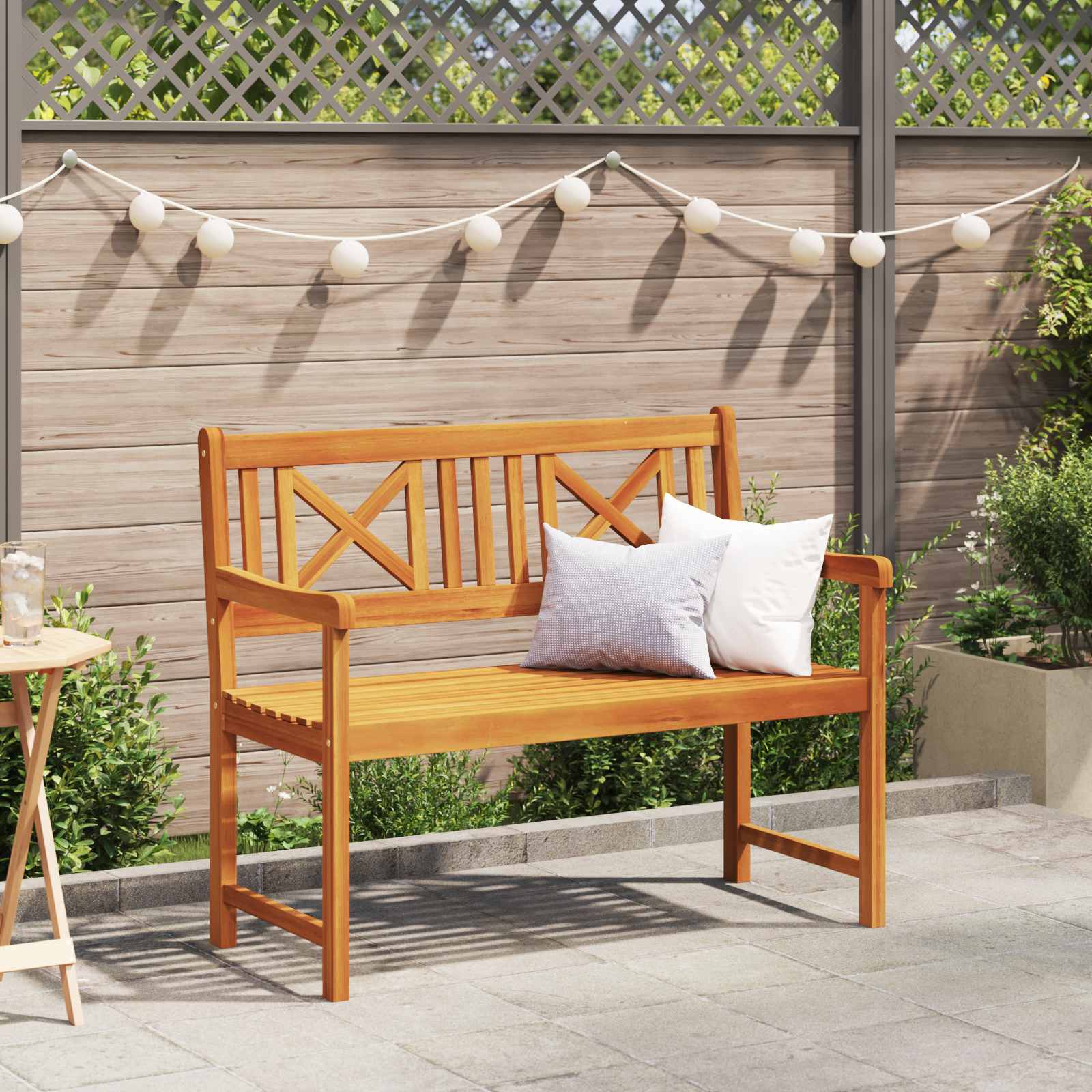 vidaXL Outdoor Bench Natural 110 x 56 x 90 cm Solid Acacia Wood - Brown