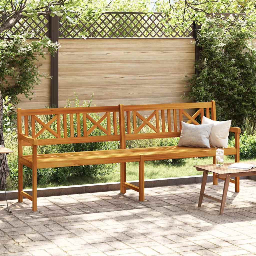vidaXL Outdoor Bench Natural 220 x 56 x 90 cm Solid Acacia Wood - Brown