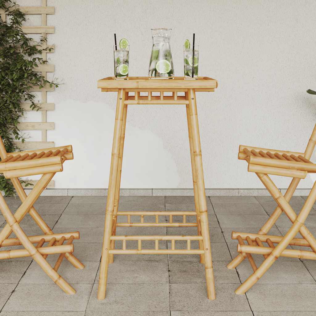 vidaXL Outdoor Bar Table Square 55x55x100 cm Bamboo - Brown