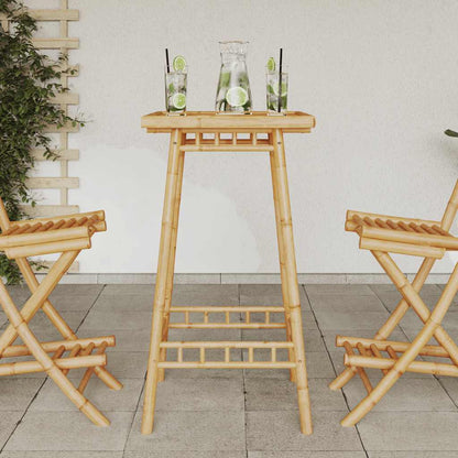 vidaXL Outdoor Bar Table Square 55x55x100 cm Bamboo - Brown