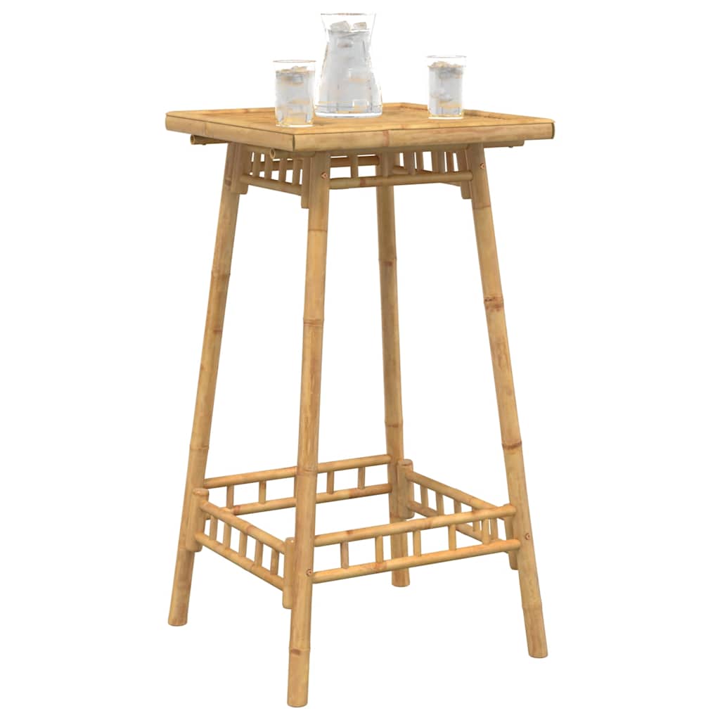 vidaXL Outdoor Bar Table Square 55x55x100 cm Bamboo - Brown