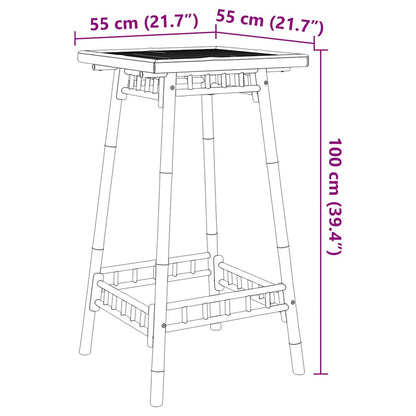 vidaXL Outdoor Bar Table Square 55x55x100 cm Bamboo - Brown