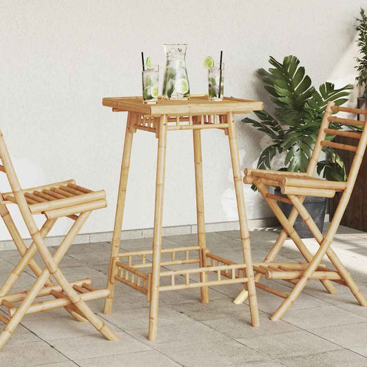 vidaXL Outdoor Bar Table Square 55x55x100 cm Bamboo - Brown