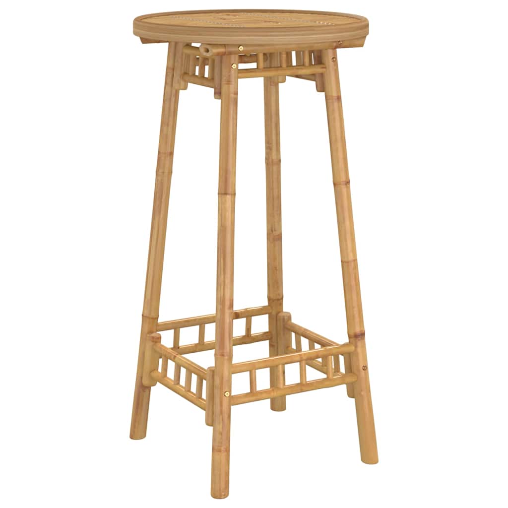 vidaXL Outdoor Bar Table Round Ø55x100 cm Bamboo - Brown