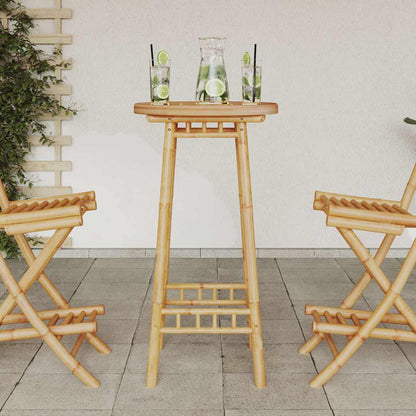 vidaXL Outdoor Bar Table Round Ø55x100 cm Bamboo - Brown