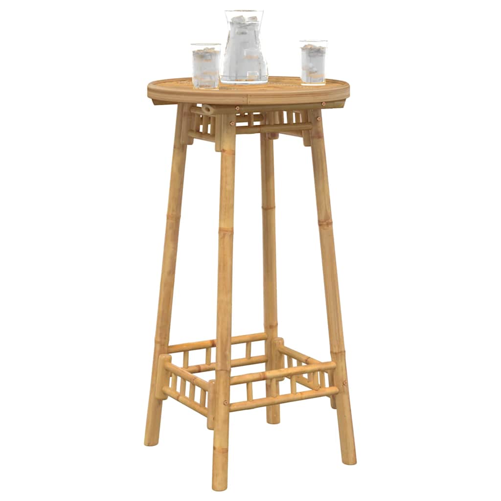vidaXL Outdoor Bar Table Round Ø55x100 cm Bamboo - Brown
