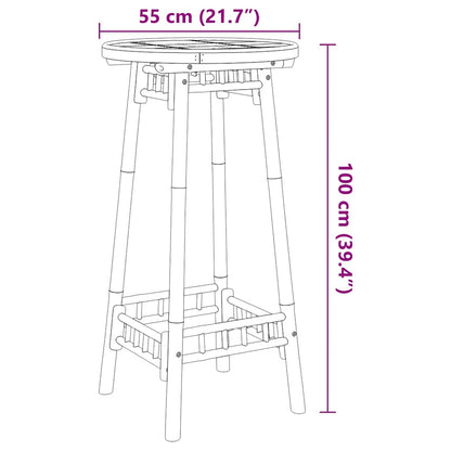 vidaXL Outdoor Bar Table Round Ø55x100 cm Bamboo - Brown