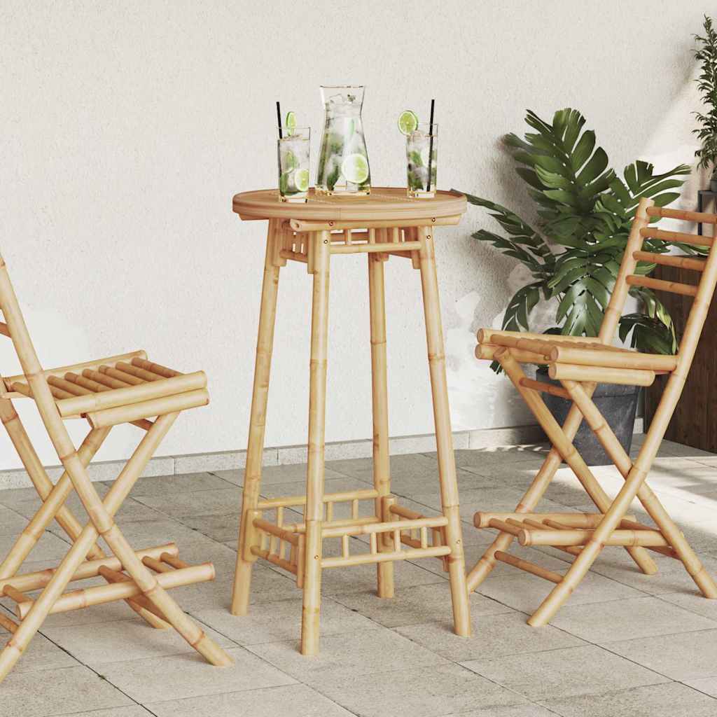 vidaXL Outdoor Bar Table Round Ø55x100 cm Bamboo - Brown