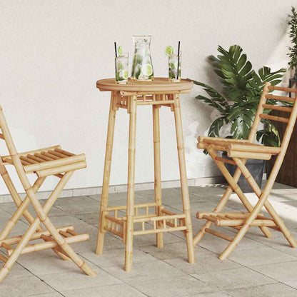 vidaXL Outdoor Bar Table Round Ø55x100 cm Bamboo - Brown