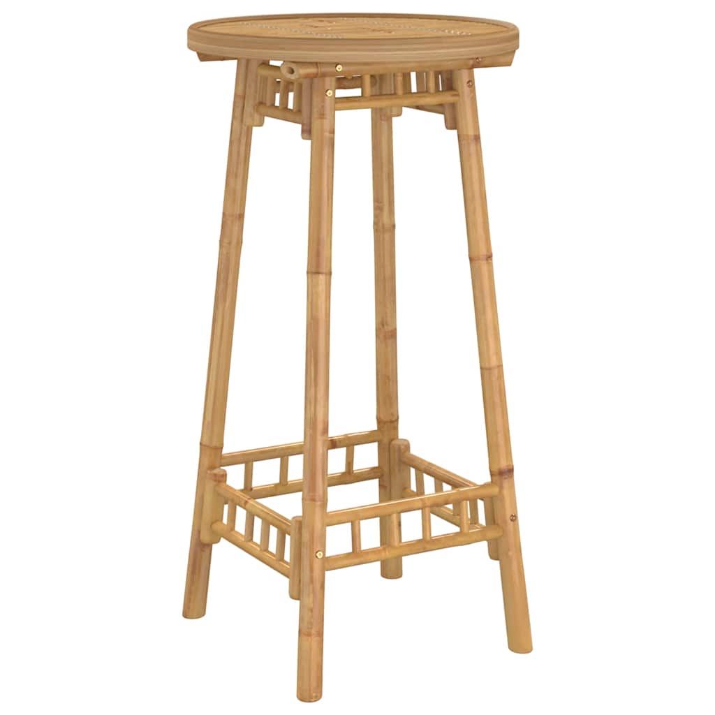 vidaXL 3 Piece Outdoor Bar Set Foldable Bamboo - Brown