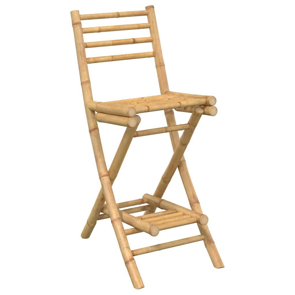 vidaXL 3 Piece Outdoor Bar Set Foldable Bamboo - Brown - 26475