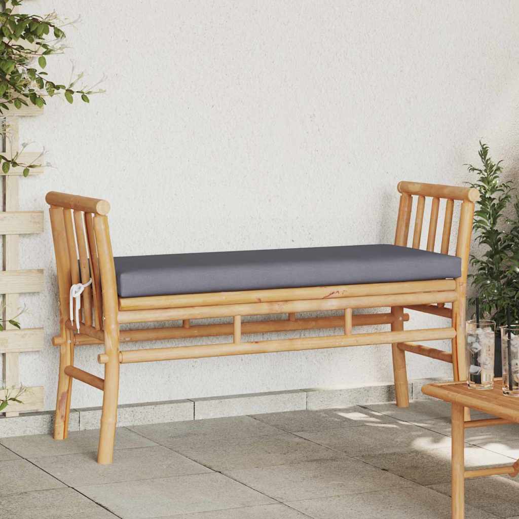 vidaXL Garden Bench with Cushion Brown 110 x 38 x 65cm Bamboo - 30718