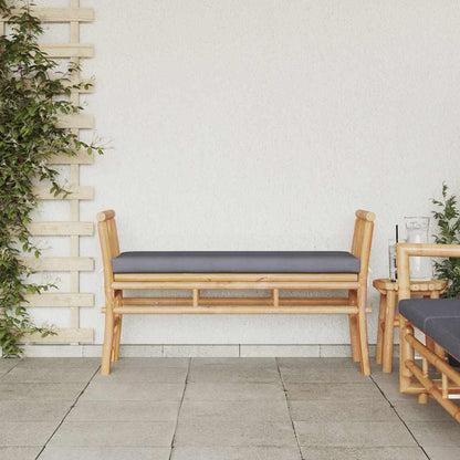vidaXL Garden Bench with Cushion Brown 110 x 38 x 65cm Bamboo - 30718