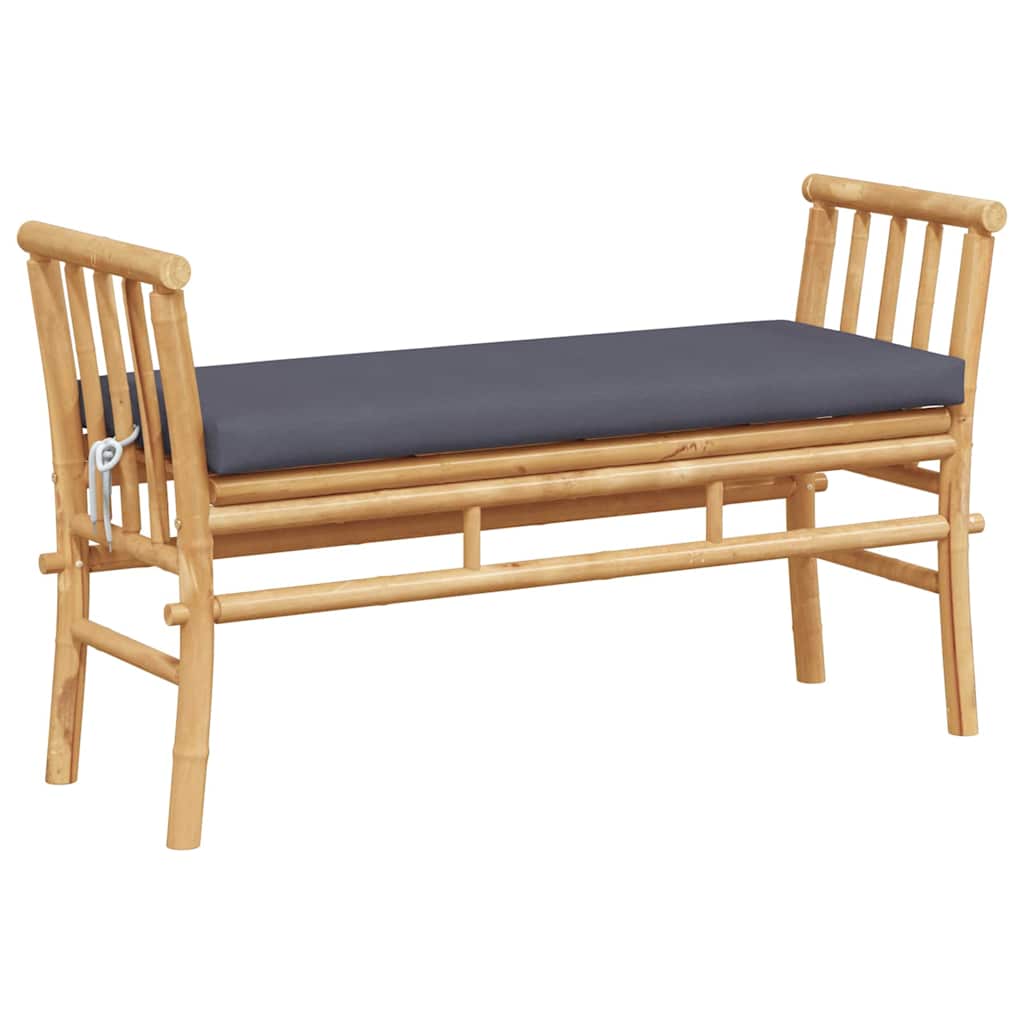 vidaXL Garden Bench with Cushion Brown 110 x 38 x 65cm Bamboo - 30718