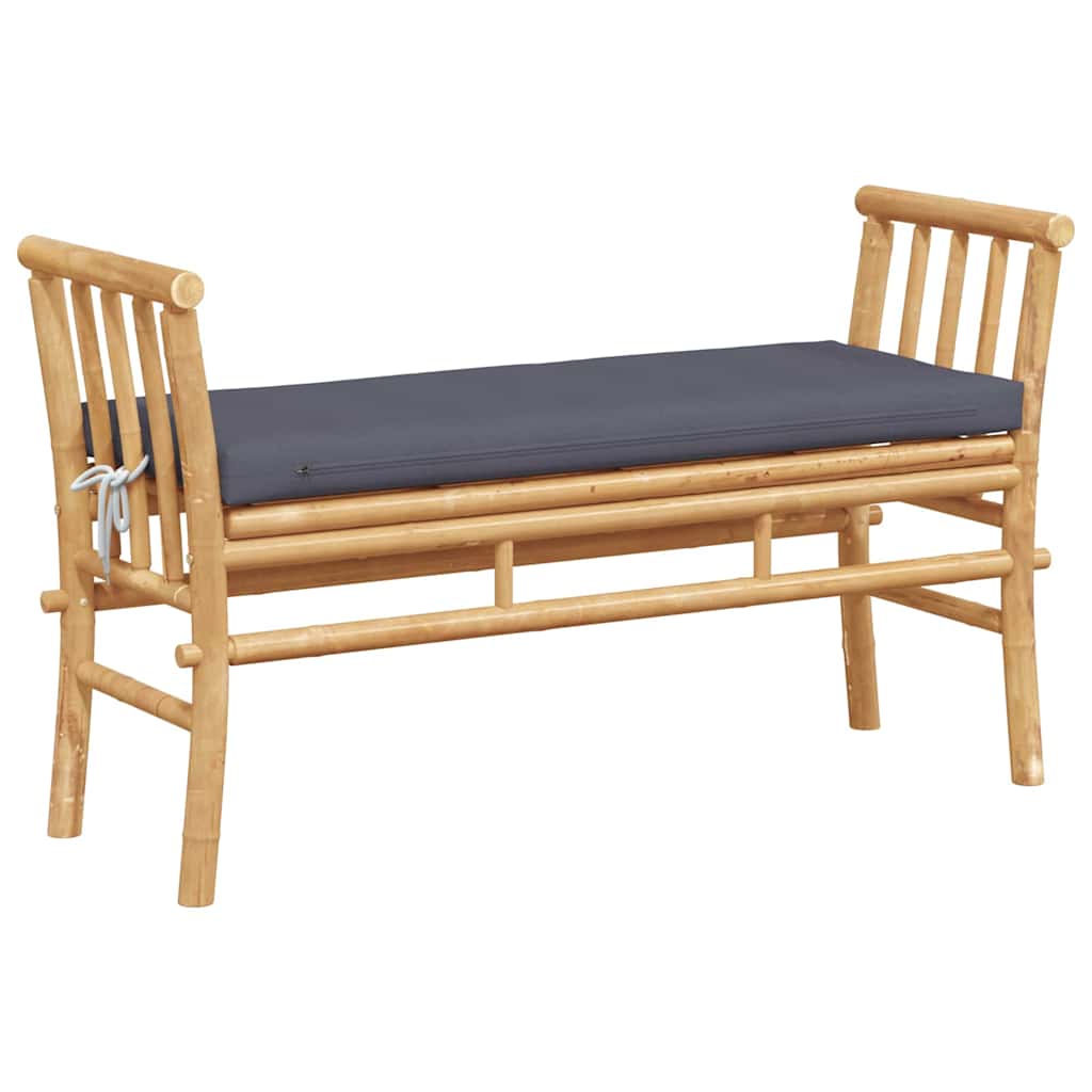 vidaXL Garden Bench with Cushion Brown 110 x 38 x 65cm Bamboo - 30718
