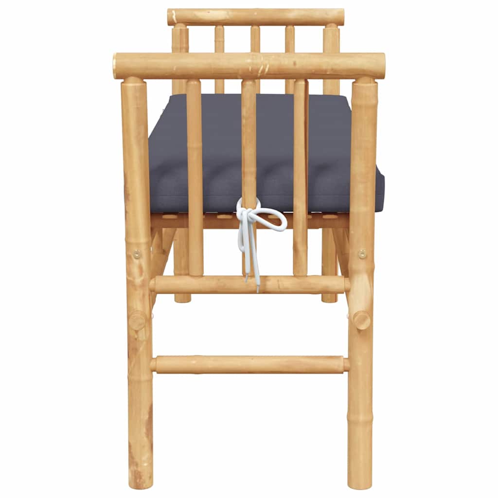vidaXL Garden Bench with Cushion Brown 110 x 38 x 65cm Bamboo - 30718
