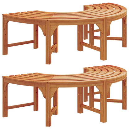 vidaXL Tree Bench 8 -Seater 2 pcs 160 x 80 x 45cm Natural - Brown