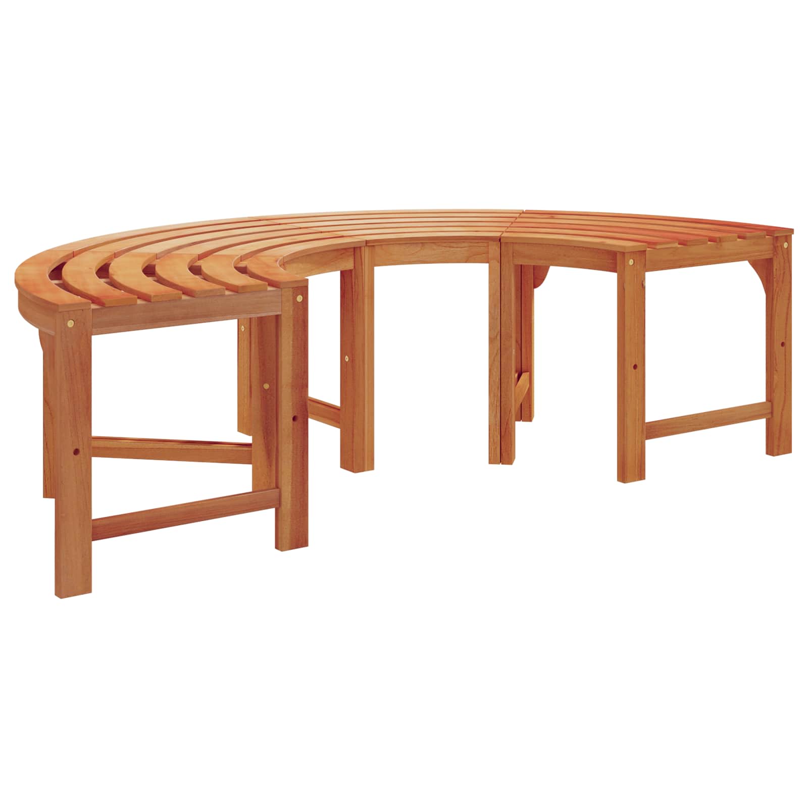 vidaXL Tree Bench 8 -Seater 2 pcs 160 x 80 x 45cm Natural - Brown