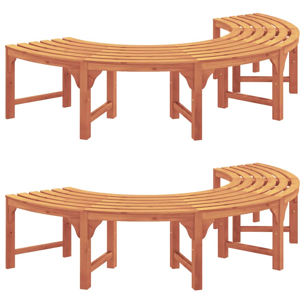 vidaXL Tree Bench 8 -Seater 2 pcs 160 x 80 x 45cm Natural - Brown - 31410