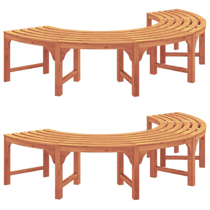 vidaXL Tree Bench 8 -Seater 2 pcs 160 x 80 x 45cm Natural - Brown - 31410
