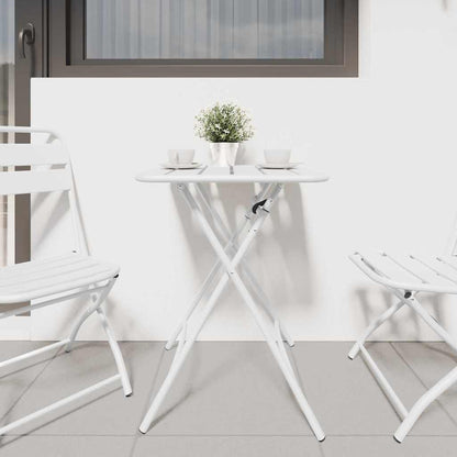 vidaXL Bistro Table White 55 x 55 x 72.5 cm Powder-coated Steel