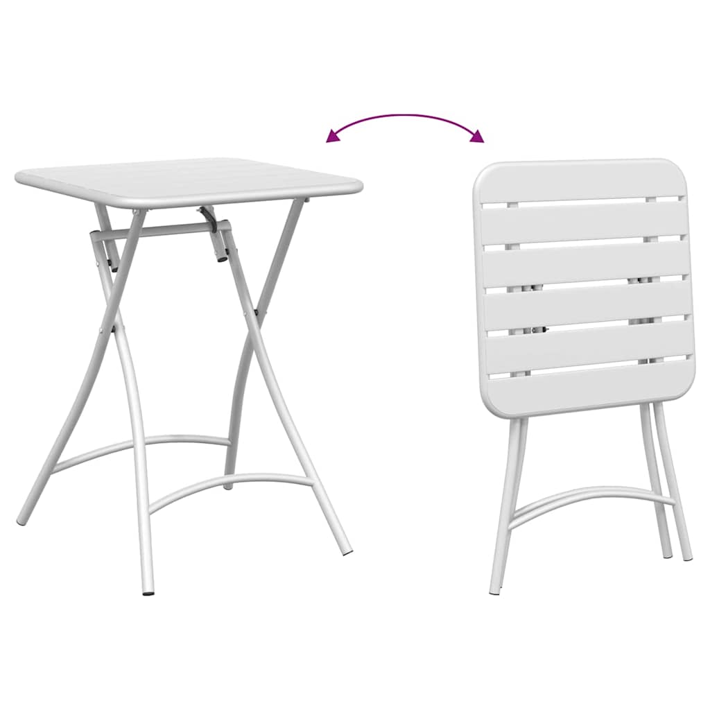 vidaXL Bistro Table White 55 x 55 x 72.5 cm Powder-coated Steel