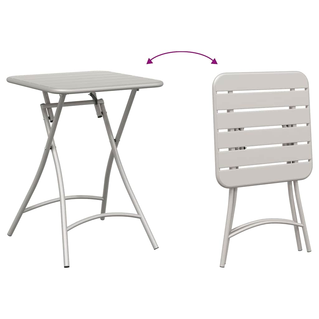 vidaXL Bistro Table Beige 55 x 55 x 72.5 cm Powder-coated Steel