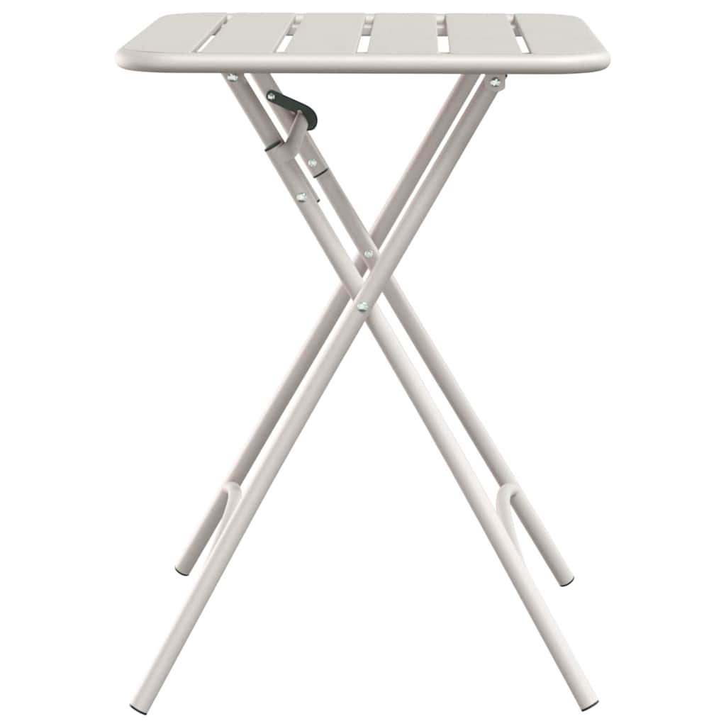 vidaXL Bistro Table Beige 55 x 55 x 72.5 cm Powder-coated Steel