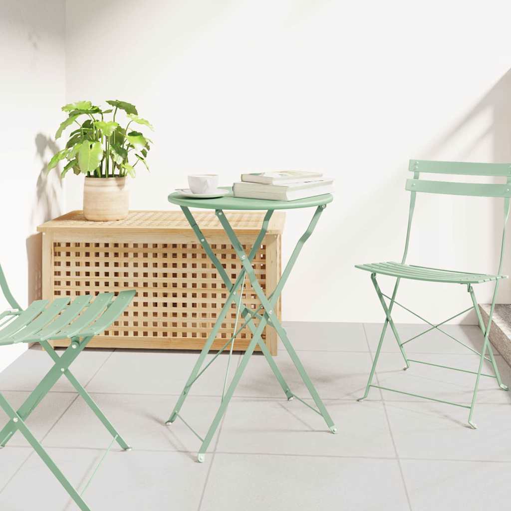 vidaXL Bistro Table Light Mint Ø 50 x 71 cm Powder-coated Steel - Green