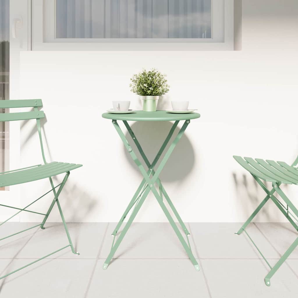 vidaXL Bistro Table Light Mint Ø 50 x 71 cm Powder-coated Steel - Green