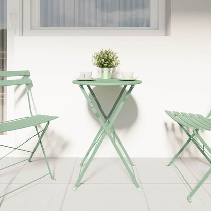 vidaXL Bistro Table Light Mint Ø 50 x 71 cm Powder-coated Steel - Green