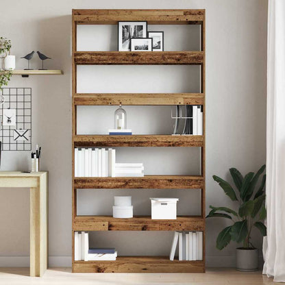 vidaXL Book Cabinet 6-Tier 100 x 30 x 198 cm Engineered Wood - Brown