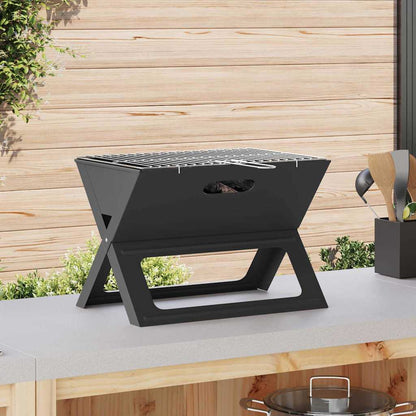 vidaXL Outdoor Grill Black 46 x 31 x 31 cm Steel