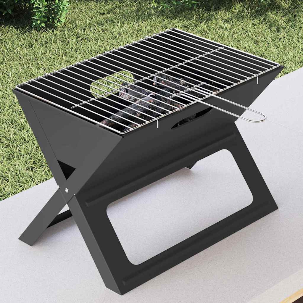 vidaXL Outdoor Grill Black 46 x 31 x 31 cm Steel