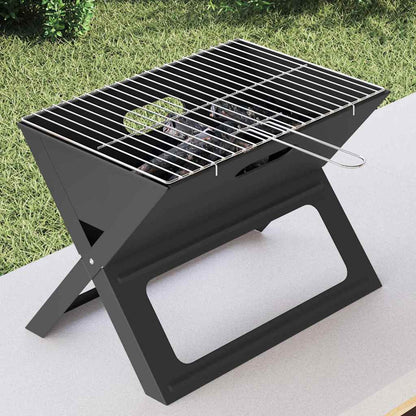 vidaXL Outdoor Grill Black 46 x 31 x 31 cm Steel