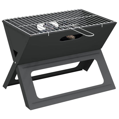 vidaXL Outdoor Grill Black 46 x 31 x 31 cm Steel