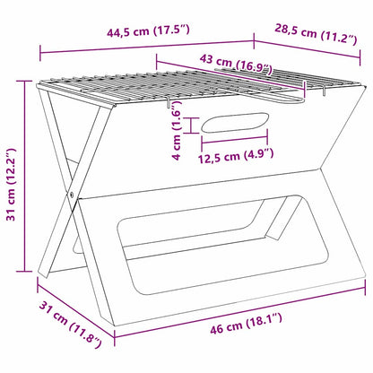 vidaXL Outdoor Grill Black 46 x 31 x 31 cm Steel