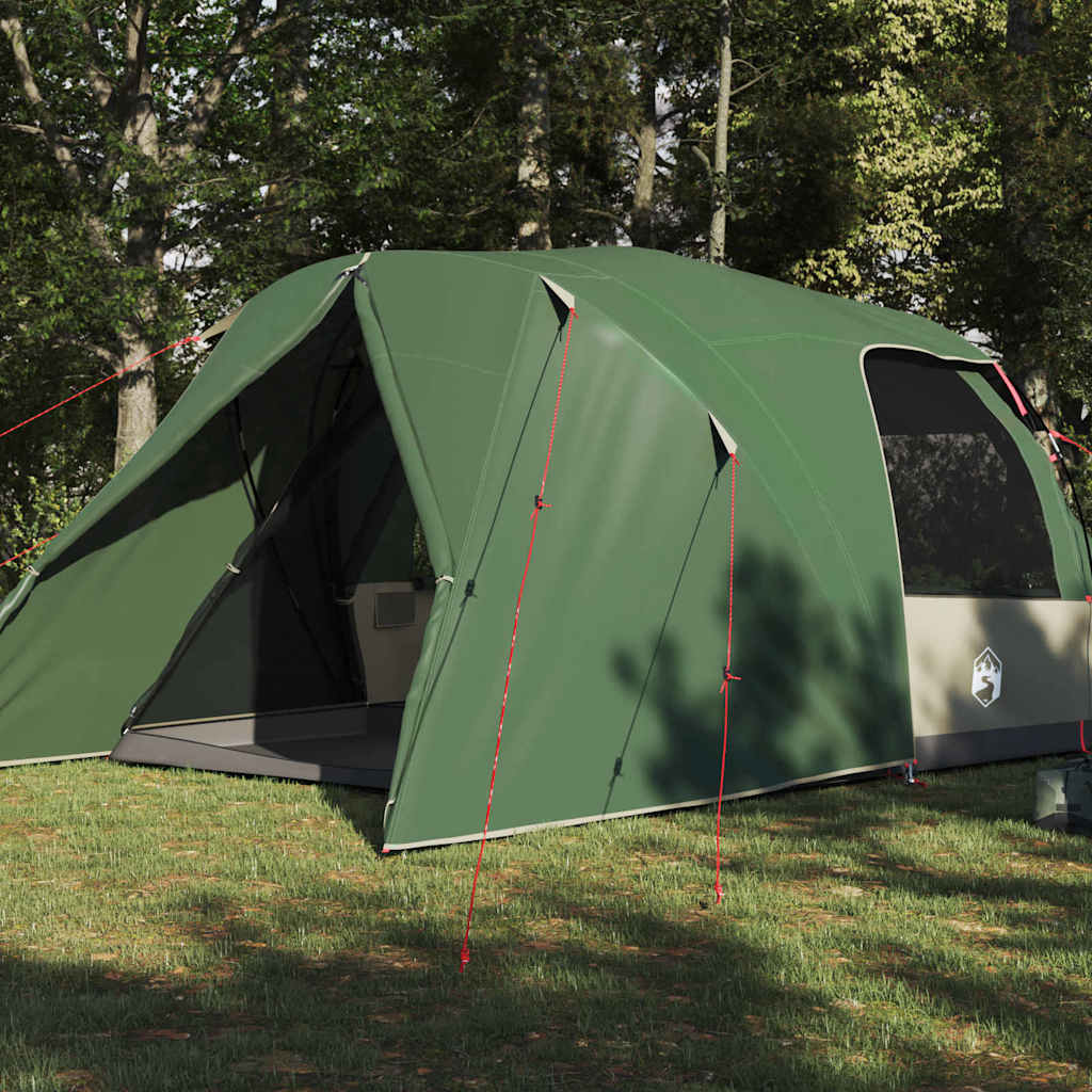 vidaXL Dome Tent 4-Person with Roof Green 455 x 252 x 178 cm