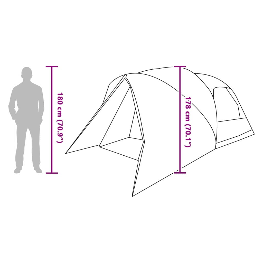 vidaXL Dome Tent 4-Person with Roof Blue 455 x 252 x 178 cm